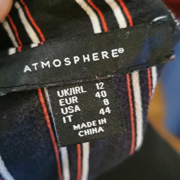 Atmosphere red black striped button down shirt - Picture 5 of 5